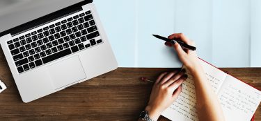 laptop writing content