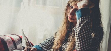 writer looking distraught