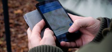 Holding phone with google maps