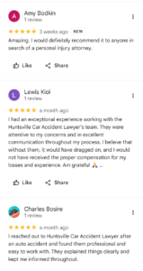 Reviews on the Huntsville Car Accident Lawyer GBP